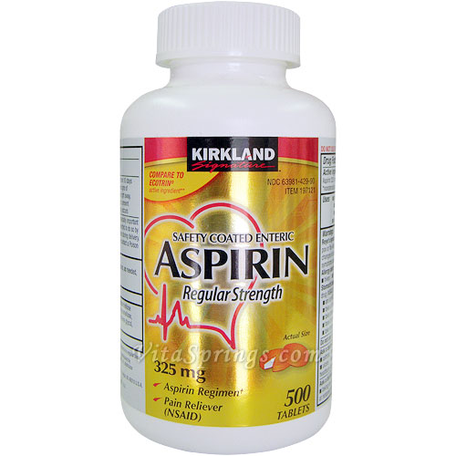 Kirkland Signature Kirkland Signature Aspirin Safety Coated Enteric, Regular Strength 325 mg, 500 Tablets