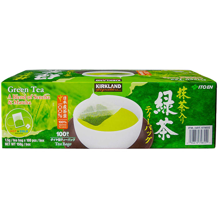 Kirkland Signature Green Tea Matcha Blend 100 Japanese Tea Leaves 