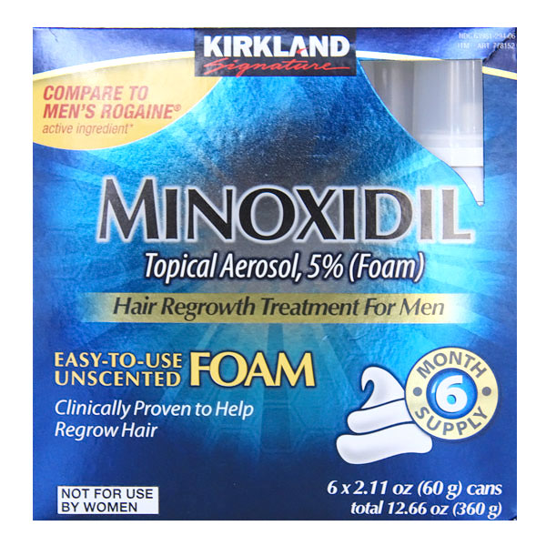 Kirkland Signature Kirkland Signature Minoxidil Foam Hair Regrowth Treatment for Men, Six Month Supply