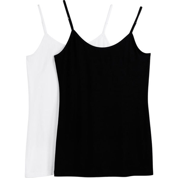 Kirkland Signature Kirkland Signature Ladies' Luxurious MicroModal Camisole, Black/White, 2 Pack