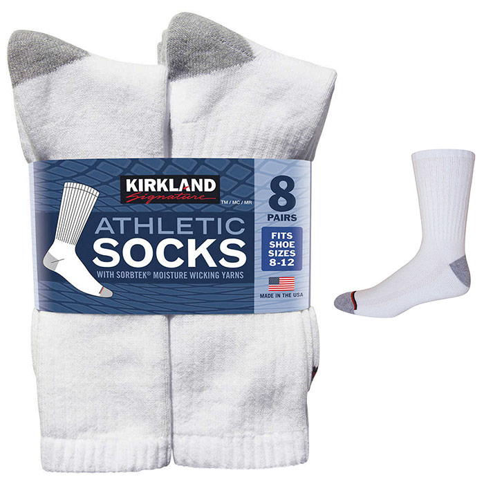Kirkland Signature Kirkland Signature Men's Cushioned Crew Socks - White, 6 Pair