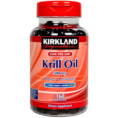 Kirkland Signature Krill Oil 500 mg, 160 Softgels, Kirkland Signature