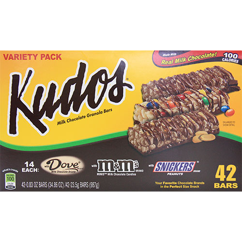 unknown Kudos Milk Chocolate Granola Bars, 100 Calories Variety Pack, 42 Bars