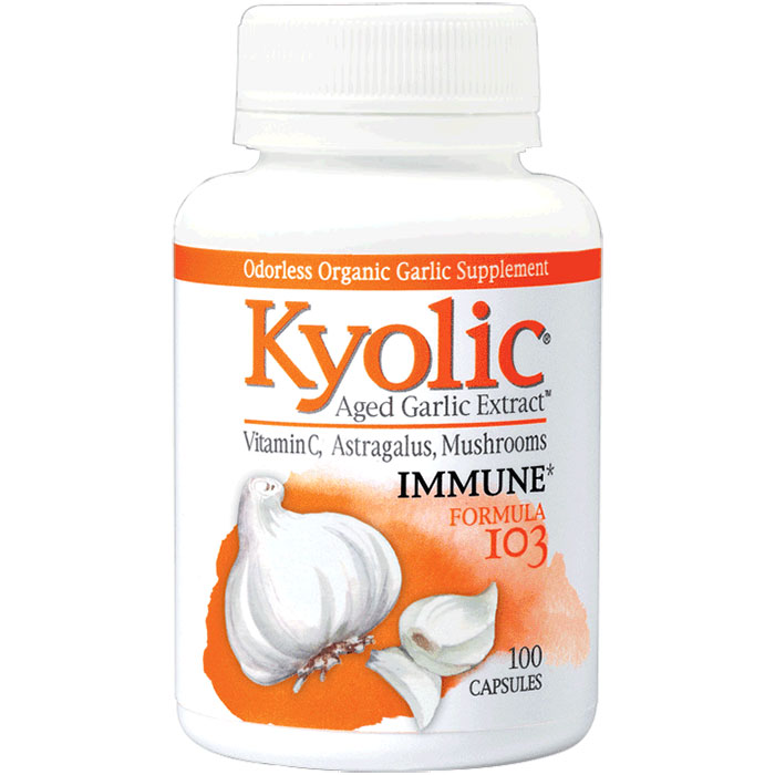 Kyolic / Wakunaga Kyolic Aged Garlic Extract Formula 103, with Vitamin C & Astragalus, 100 caps, Wakunaga Kyolic