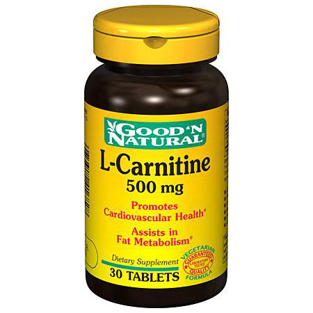 Good 'N Natural L-Carnitine 500 mg (as L-Carnitine L-Tartrate), 30 Tablets, Good 'N Natural