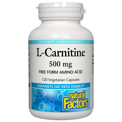 unknown L-Carnitine 500 mg, 120 Vegetarian Capsules, Natural Factors