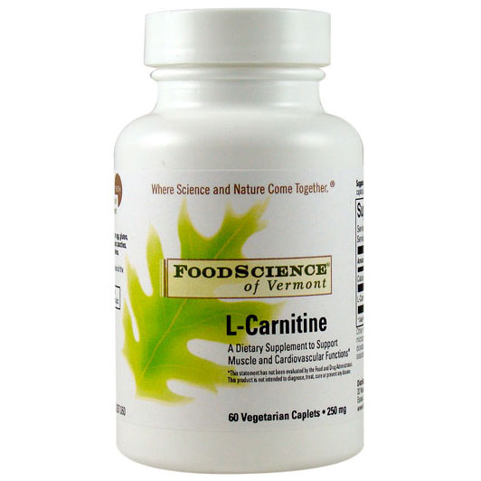 FoodScience Of Vermont L-Carnitine 250 mg, 60 Caplets, FoodScience Of Vermont