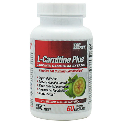 Top Secret Nutrition L-Carnitine Plus Garcinia Cambogia Extract, 60 Capsules, Top Secret Nutrition