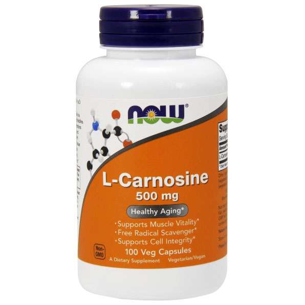 NOW Foods L-Carnosine 500mg 100 Vcaps, NOW Foods
