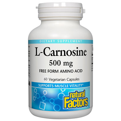 unknown L-Carnosine 500 mg, 60 Vegetarian Capsules, Natural Factors