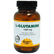 Country Life L-Glutamine 1000 mg w/B-6 Rapid Release 30 Tablets, Country Life