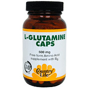 Country Life L-Glutamine 500 mg w/B-6 100 Vegicaps, Country Life