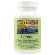 FoodScience Of Vermont L-Lysine 500 mg, 100 Tablets, FoodScience Of Vermont