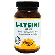 Country Life L-Lysine 500 mg w/B-6 100 Tablets, Country Life