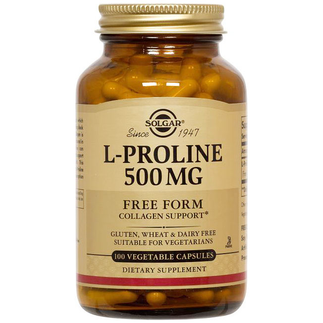 Solgar L-Proline 500 mg, 100 Vegetable Capsules, Solgar