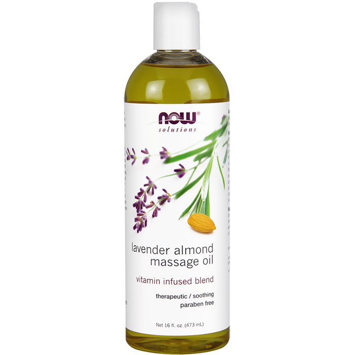 NOW Foods Lavender Almond Massage Oil, 16 oz, NOW Foods