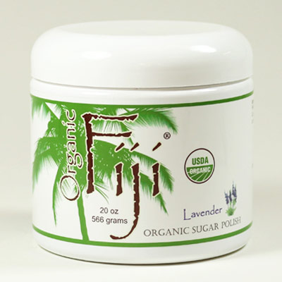 Organic Fiji Lavender Sugar Polish, Organic Coconut Oil Face & Body Polish, 20 oz, Organic Fiji