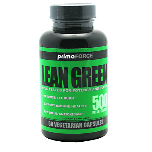 PrimaForce Lean Green Green Tea Extract 500 mg, 60 Vegetarian Capsules, PrimaForce