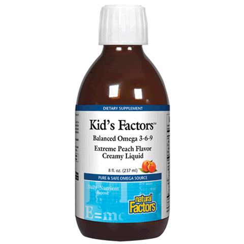 Natural Factors Learning Factors Balanced Omega-3 Liquid, Peach Flavor, 8 oz, Natural Factors