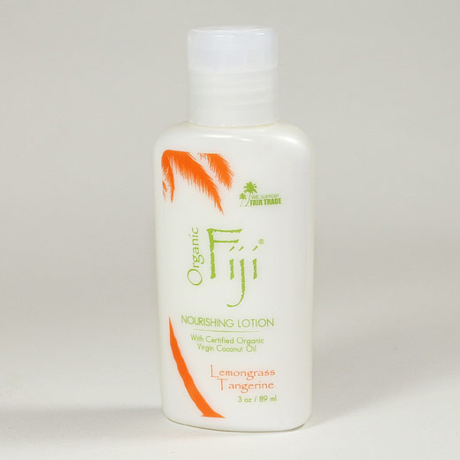Organic Fiji Lemongrass Tangerine Nourishing Lotion for Face & Body, Coconut Oil Moisturizer, 3 oz, Organic Fiji