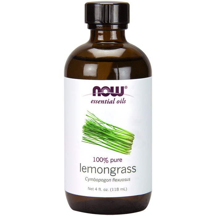 NOW Foods Lemongrass Oil, Natural Essential Oil, 4 oz, NOW Foods