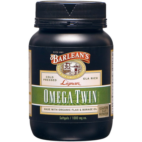 unknown Lignan Omega Twin, 60 Softgels, Barlean's Organic Oils (Organic Flax & Borage Oil)