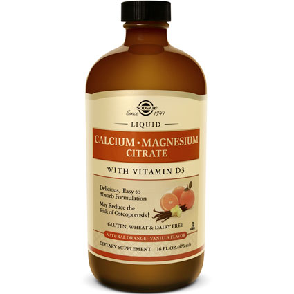 Solgar Liquid Calcium Magnesium Citrate with Vitamin D3 - Natural Orange Vanilla Flavor, 16 oz, Solgar