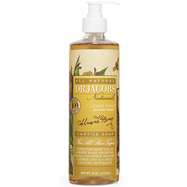 Dr. Jacobs Naturals All Natural Liquid Castile Soap - Almond Honey, 16 oz, Dr. Jacobs Naturals