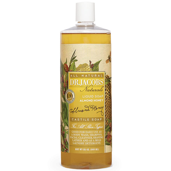 Dr. Jacobs Naturals All Natural Liquid Castile Soap - Almond Honey, 32 oz, Dr. Jacobs Naturals
