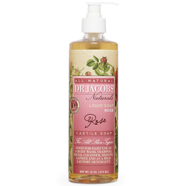 Dr. Jacobs Naturals All Natural Liquid Castile Soap - Rose, 16 oz, Dr. Jacobs Naturals