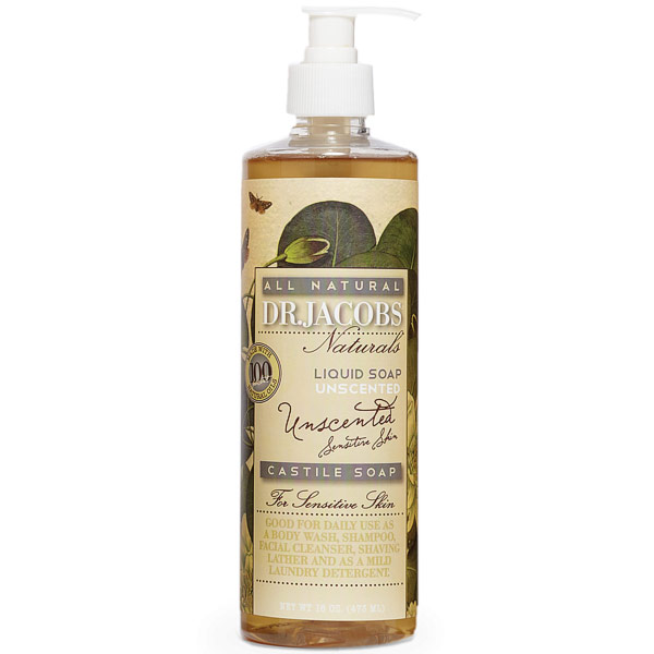 Dr. Jacobs Naturals All Natural Liquid Castile Soap - Unscented, 16 oz, Dr. Jacobs Naturals