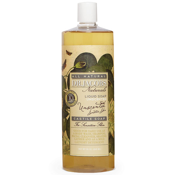 Dr. Jacobs Naturals All Natural Liquid Castile Soap - Unscented, 32 oz, Dr. Jacobs Naturals