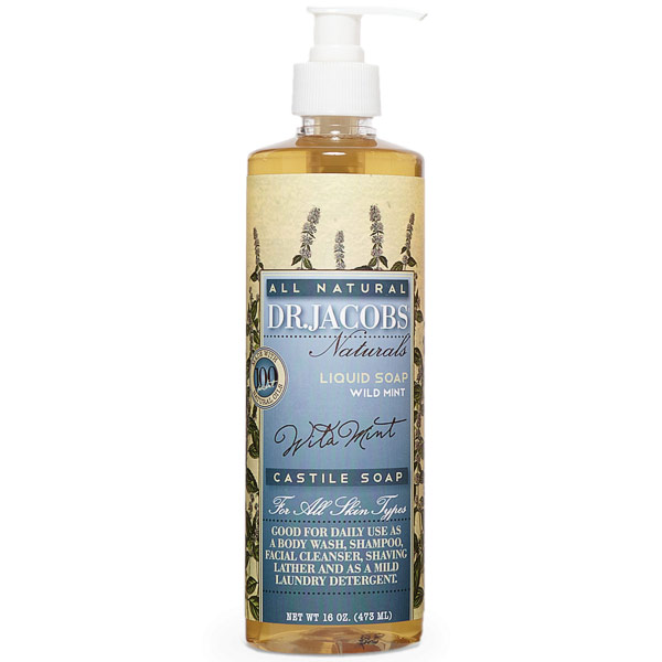 Dr. Jacobs Naturals All Natural Liquid Castile Soap - Wild Mint, 16 oz, Dr. Jacobs Naturals