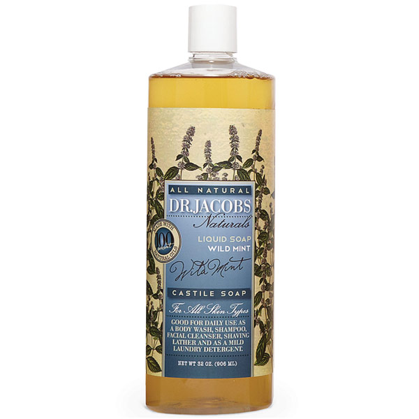 Dr. Jacobs Naturals All Natural Liquid Castile Soap - Wild Mint, 32 oz, Dr. Jacobs Naturals