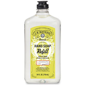 J.R. Watkins Liquid Hand Soap Refill, Aloe & Green Tea, 24 oz, J.R. Watkins