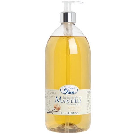 Le Comptoir Du Bain Traditional Marseille Liquid Soap, Vanilla & Honey, 33.8 oz, Le Comptoir Du Bain