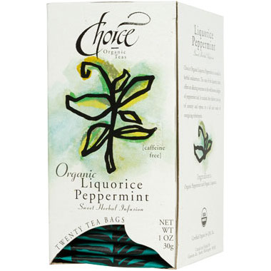 Choice Organic Teas Organic Liquorice Peppermint, Caffeine Free, 20 Tea Bags x 6 Box, Choice Organic Teas