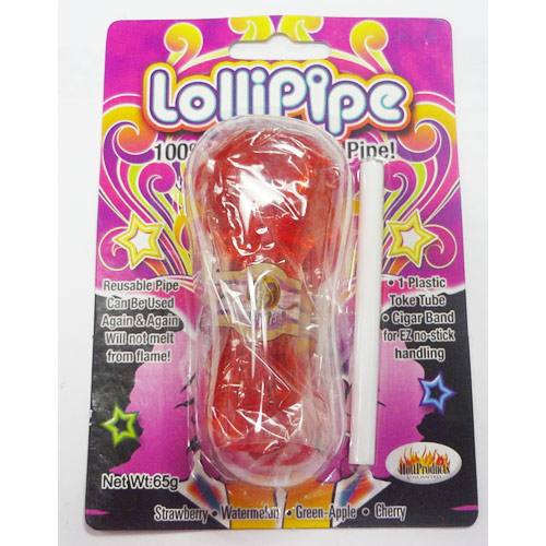 Hott Products Lollipipe Edible Candy Pipe, Cherry, 65 g, Hott Products