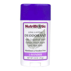 NutriBiotic Long Lasting Deodorant Stick, Aluminum Free, Lavender, 2.6 oz, NutriBiotic