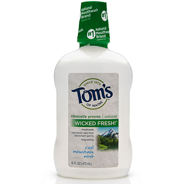 Tom's of Maine Long Lasting Wicked Fresh Mouthwash, Cool Mountain Mint, 16 oz, Tom's of Maine