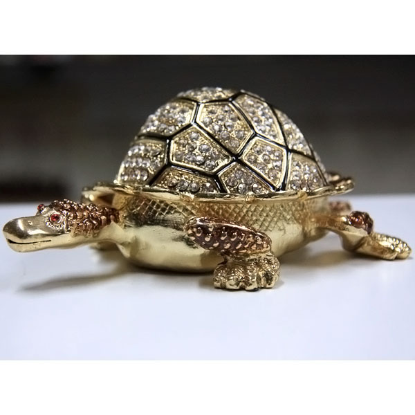 Jewelry Gift Box Long Live Turtle Gilt Jewelry Gift Box with Fine Crystals