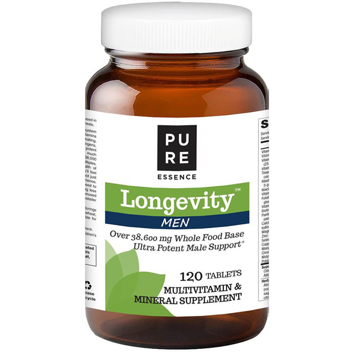 Pure Essence Labs Longevity Men's Formula, Anti-Aging Multiple, 120 Tablets, Pure Essence Labs