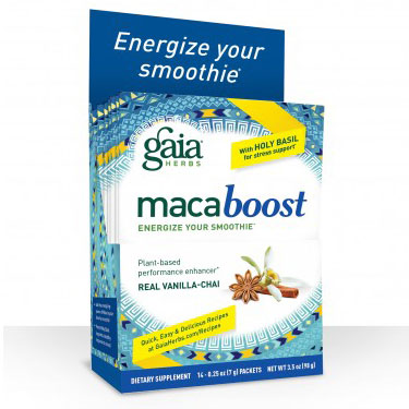 Gaia Herbs Maca Boost Powder, Vanilla Chai Single Serve, 14 Packets, Gaia Herbs