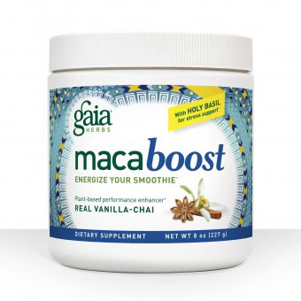 Gaia Herbs Maca Boost Powder, Vanilla Chai, With Holy Basil, 8 oz, Gaia Herbs