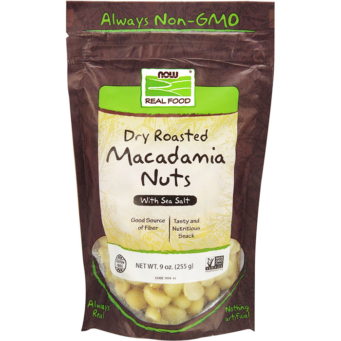 NOW Foods Macadamia Nuts Dry Roasted & Salted, 9 oz, NOW Foods