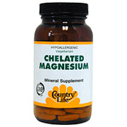 Country Life Magnesium 250 mg (Amino Acid Chelate) 180 Tablets, Country Life