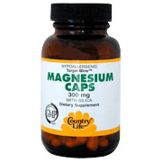 Country Life Magnesium 300 mg w/Silica Target Mins 60 Vegicaps, Country Life