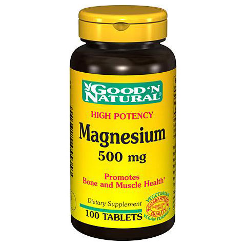 Good 'N Natural Magnesium 500 mg (Magnesium Oxide), 100 Tablets, Good 'N Natural