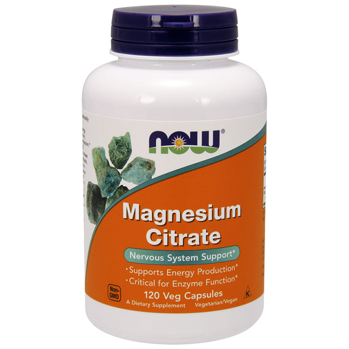 NOW Foods Magnesium Citrate Vegetarian Caps, 120 Vcaps, NOW Foods