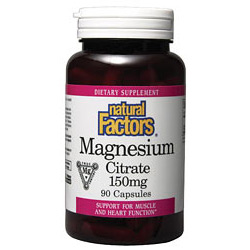 Natural Factors Magnesium Citrate 150mg 90 Capsules, Natural Factors